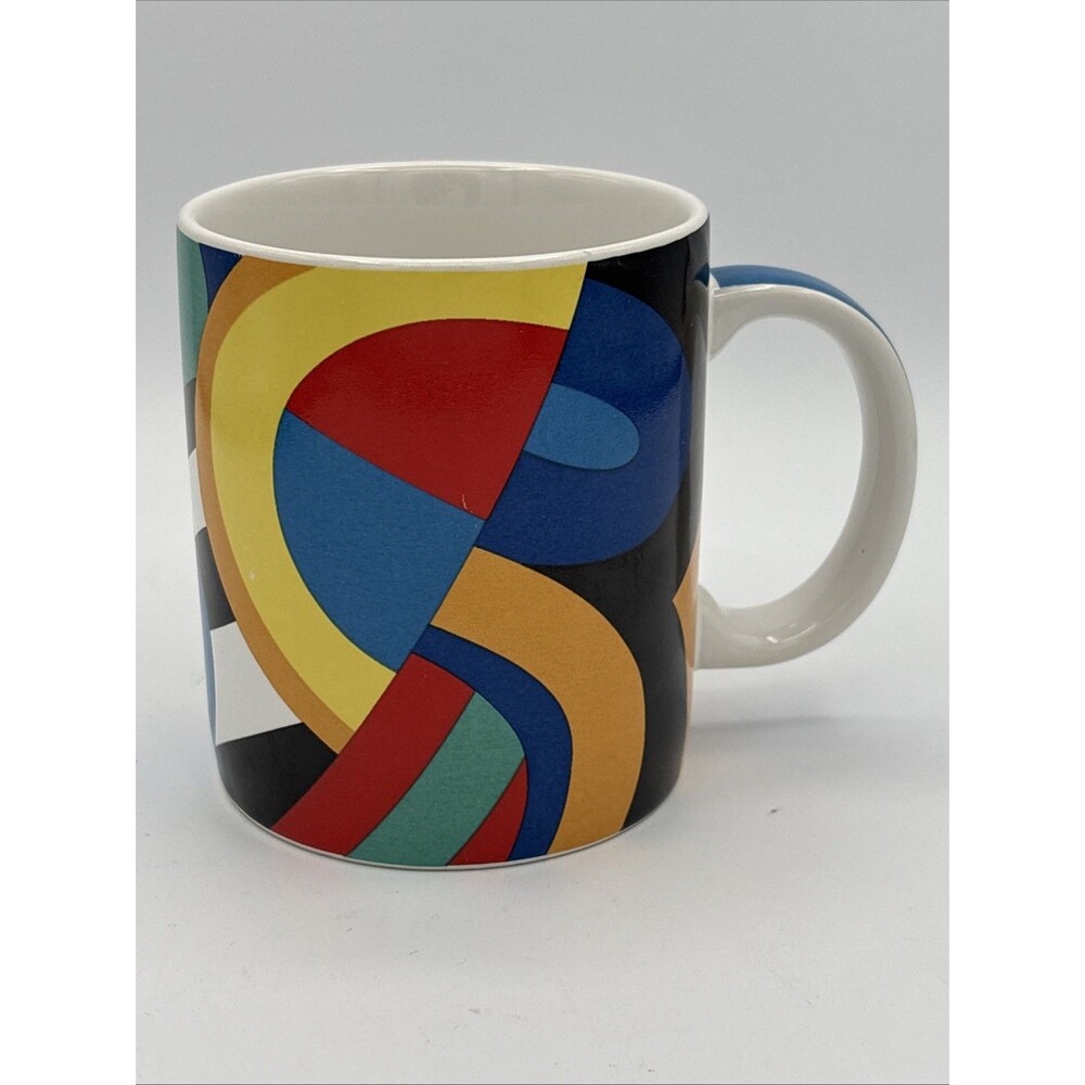 VTG 1994 Block Basics Thailand Coffee Tea Mug By Susan Eslick Abstract EUC